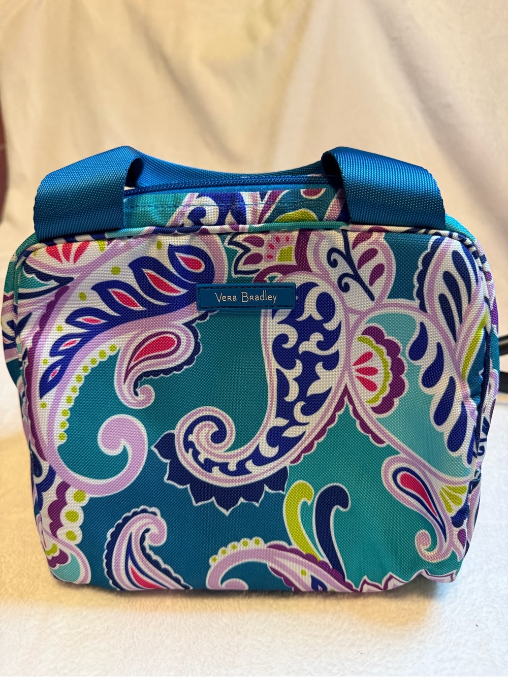 Vera Bradley Teal Paisley Travel Pouch with Purple & Pink Accents
